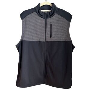 Men's Medium Black and Grey Zip Up Vest by Grand Slam with pockets NWOT